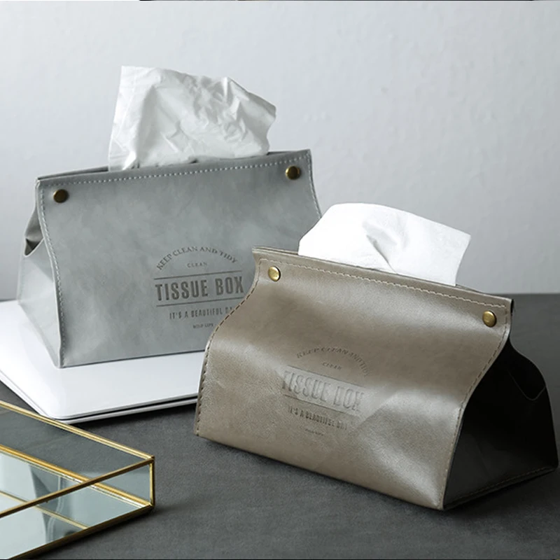 

Nordic PU Tissue Box Car Tissue Box Holder Soft Baby Facial Wet Wipes Desktop Meal Storage Box Wipes Case Napkins Holders Decor