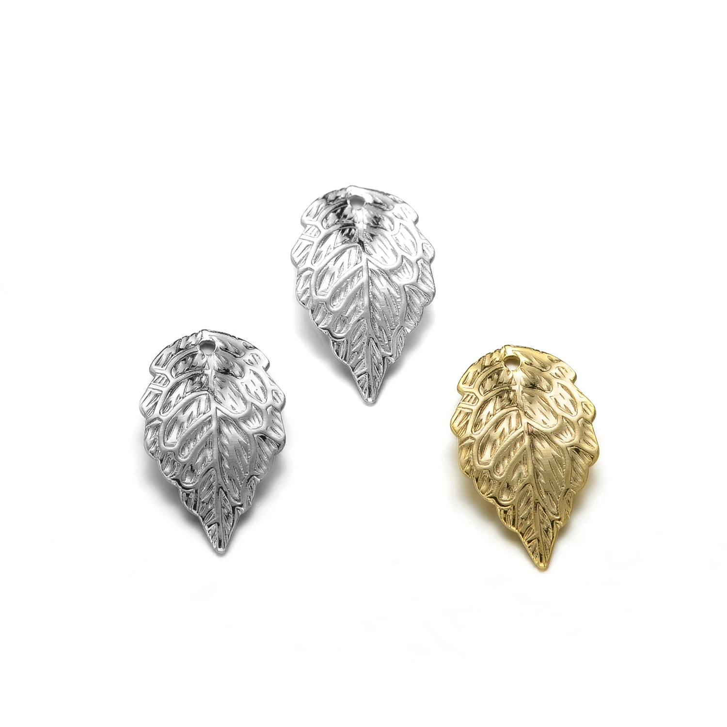 

10pcs/set Leaf Charms For Bracelet Earrings DIY Jewelry Making 17.5*10mm 3 Colors Handmade Jewelry Findings