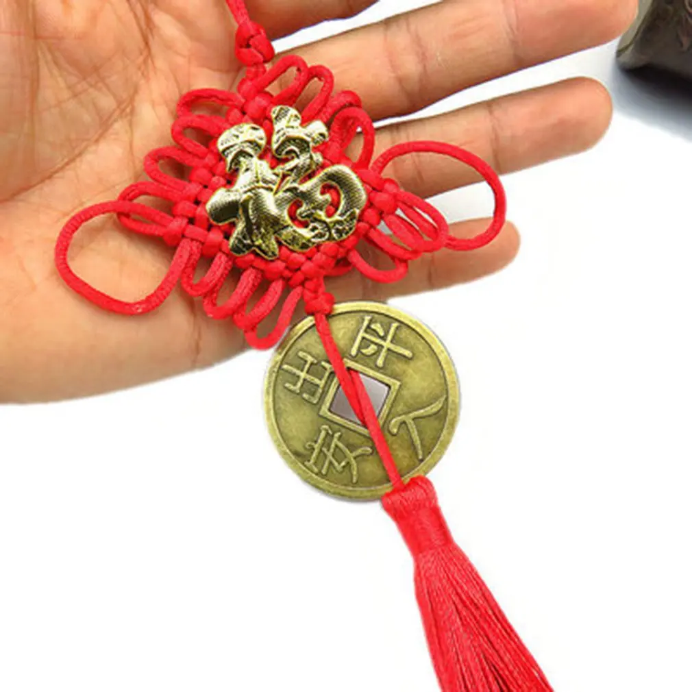 Creative Handmade Chinese Knot Copper Coin Tassels Car Hanging Ornaments Festivals Supplies Home Decoration | Дом и сад