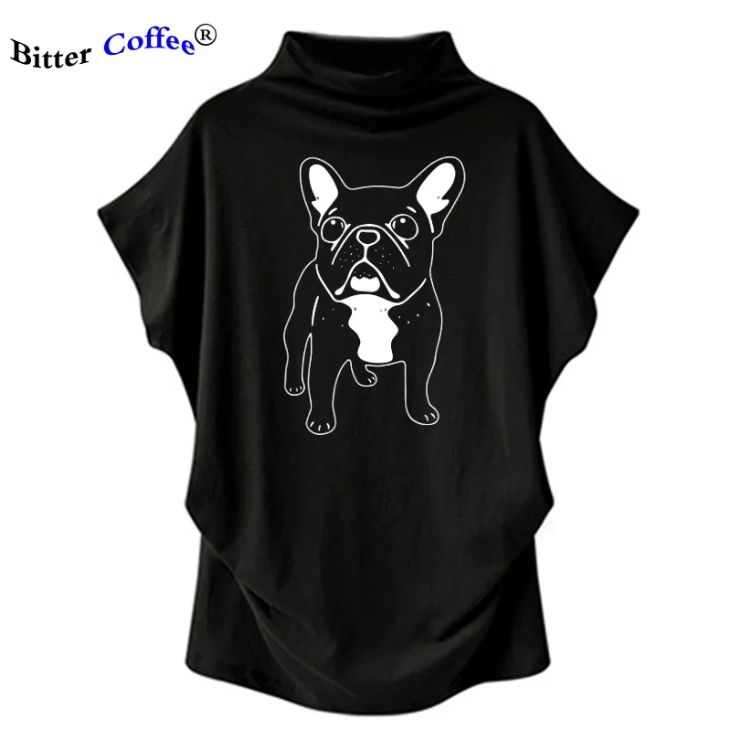 Футболка женская хлопковая с коротким рукавом летучая мышь и принтом