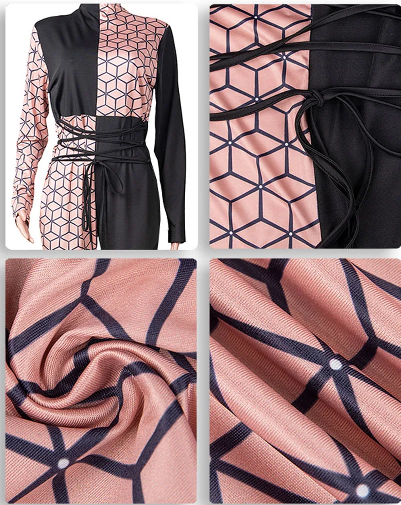 

Kricesseen Sexy Patchwork Bandage Long Pant Jumpsuit Women Long Sleeve Lace Up Clubwear Skinny One Piece Rompers Plus XXL