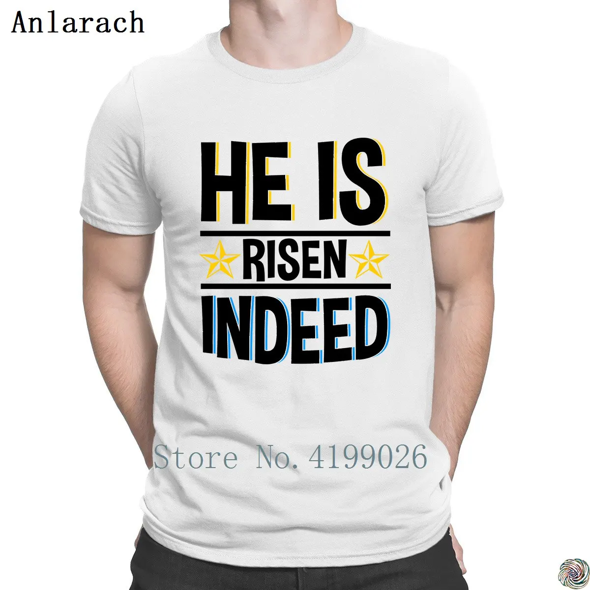 He Is Risen Indeed Футболка Топ забавная крутая создать футболка для мужчин 100% хлопковый