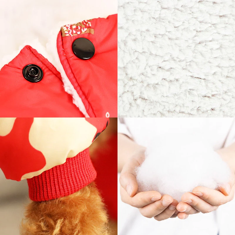 Красный Рождественский наряд для собаки зимние теплые костюмы домашних животных
