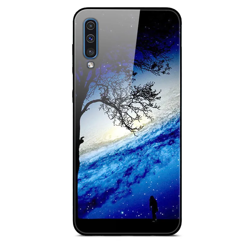 Стеклянный чехол для телефона samsung A50, Твердый чехол на заднюю панель для samsung Galaxy A50, чехол из закаленного стекла J7 a505 A30S A50S - Цвет: 62