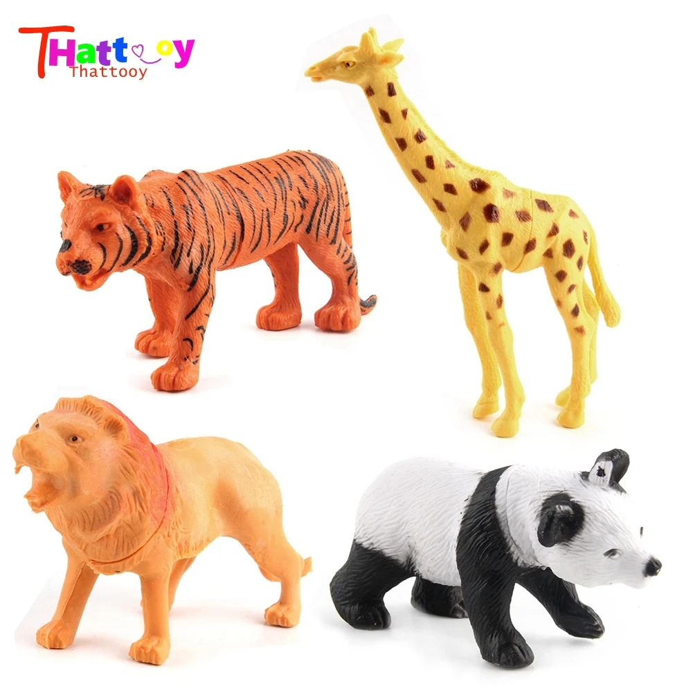 

8 Piece/Set Simulation Zoo Model Toy Wild Animal Tiger Lion Elephant Panda Giraffe Rhino Leopard Camel Toy Gifts