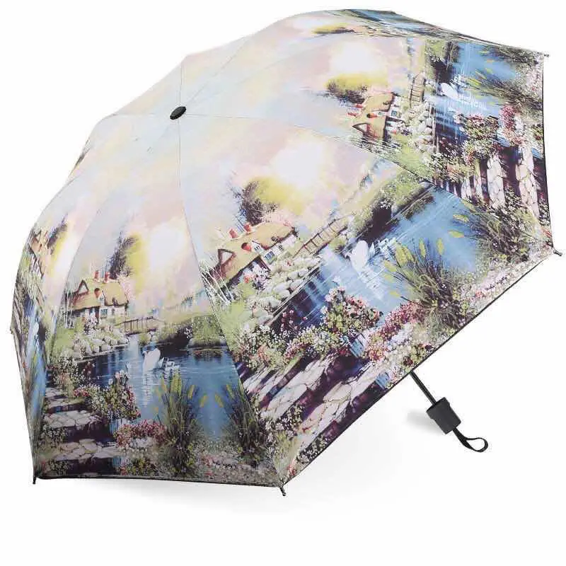 

Full automatic umbrella female folding sun umbrella sun protection and UV protection