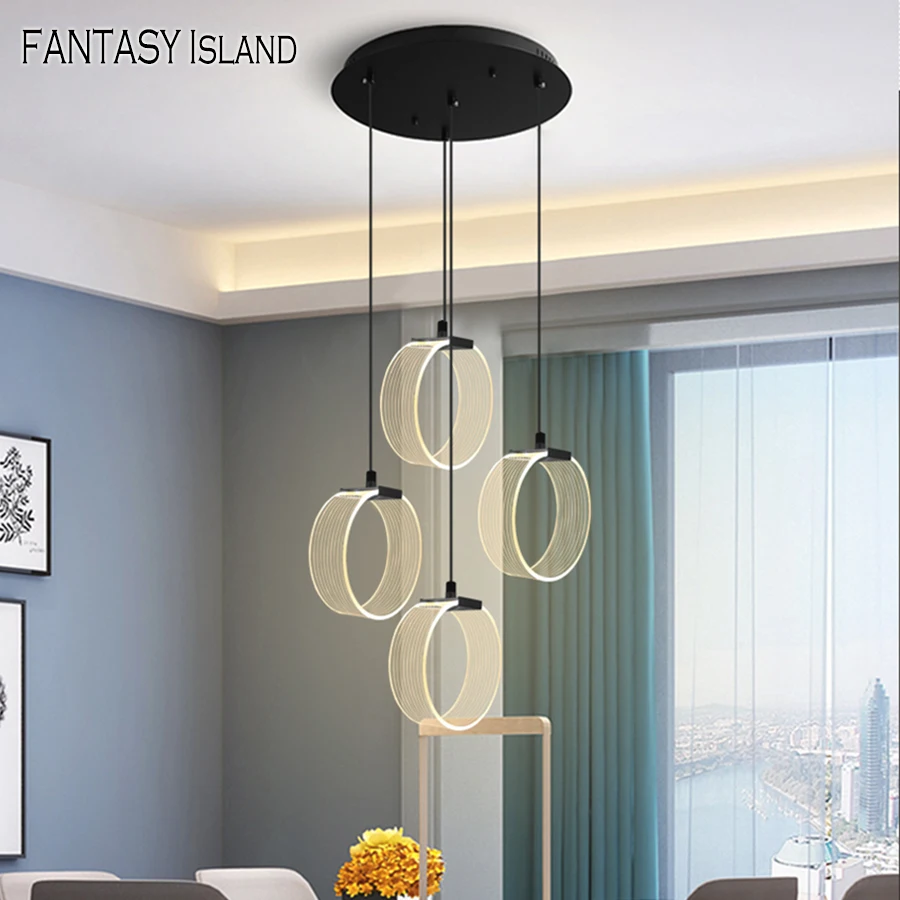 

Creative acrylic chandeliers led ceiling lamp for living room kitchen personality bedroom light luxury model room hanging lights