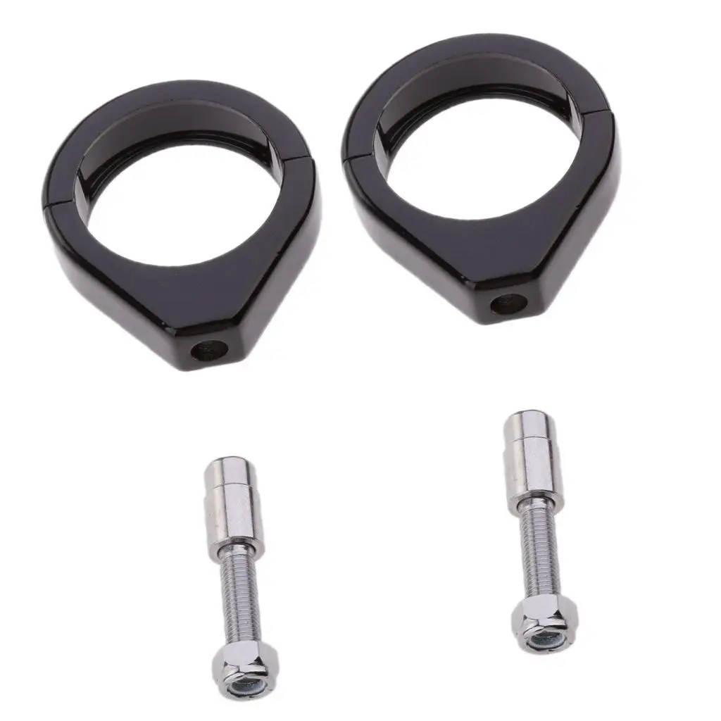 

2 Pieces Black Turn Signal Mounting Bracket 49-mm Relocation Clamp for Harley