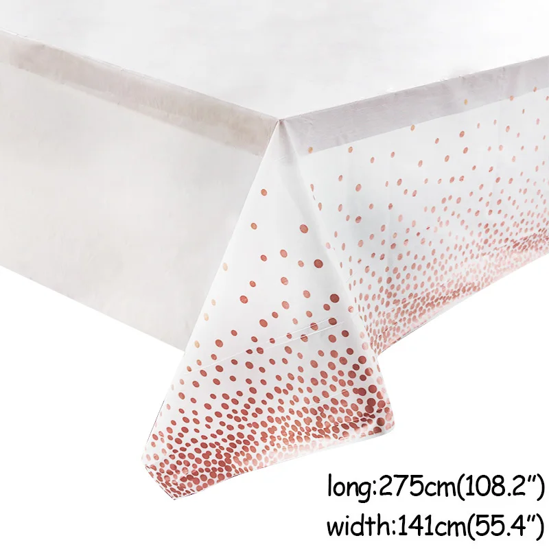 Золотая скатерть с позолотой в горошек вечерние украшения на день рождения 275*141