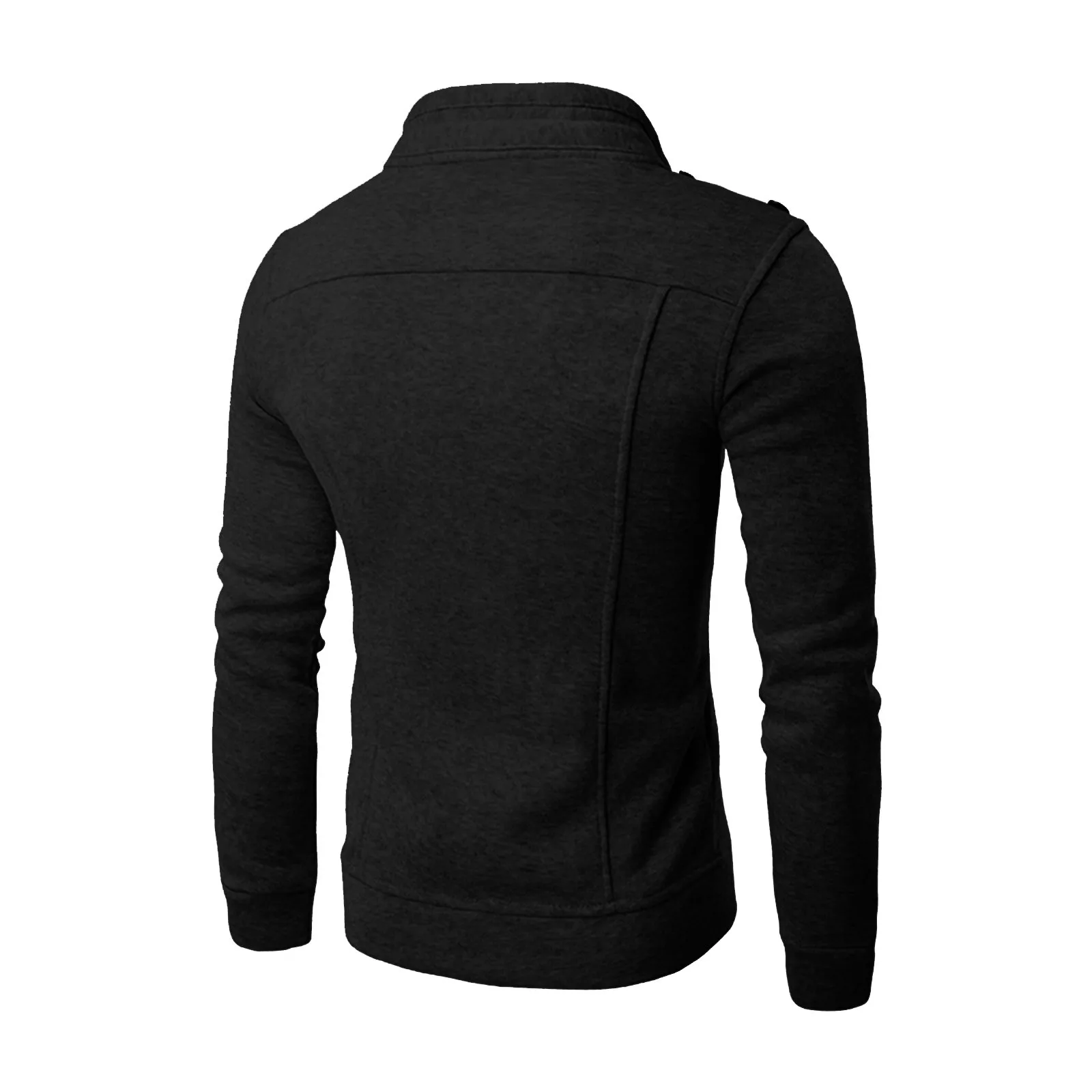 

Men's Jacket Zipper Button Jacket Spring And Autumn Stand-Up Collar Decoration Sports Leisure Windproof Warm Jacket 2021 New