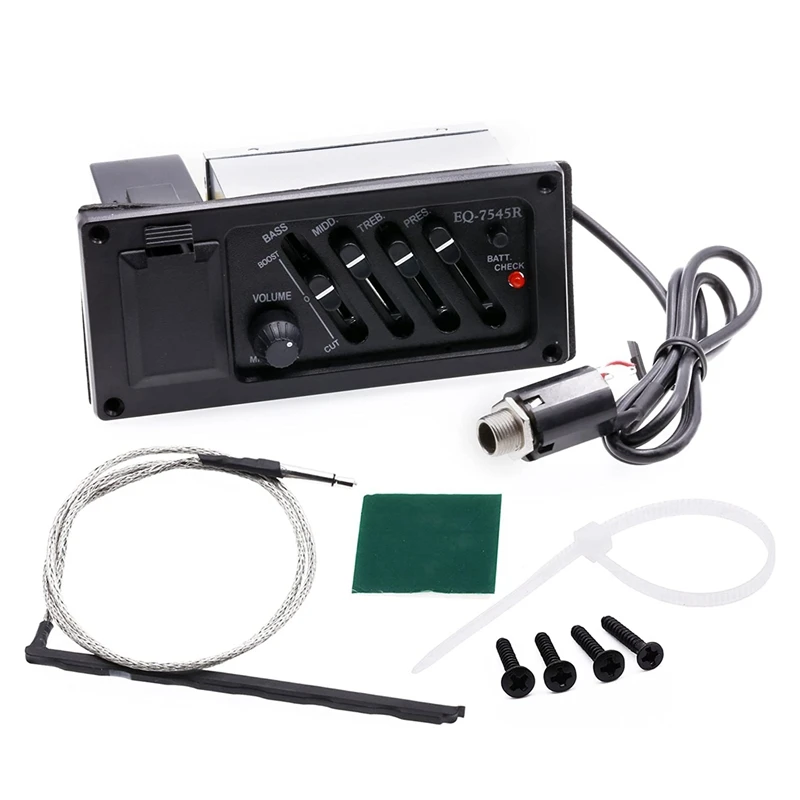 

Guitar EQ Equalizer System 4-Band Acoustic Guitar Preamp Piezo Pickup EQ 7545R Guitar Acceseories