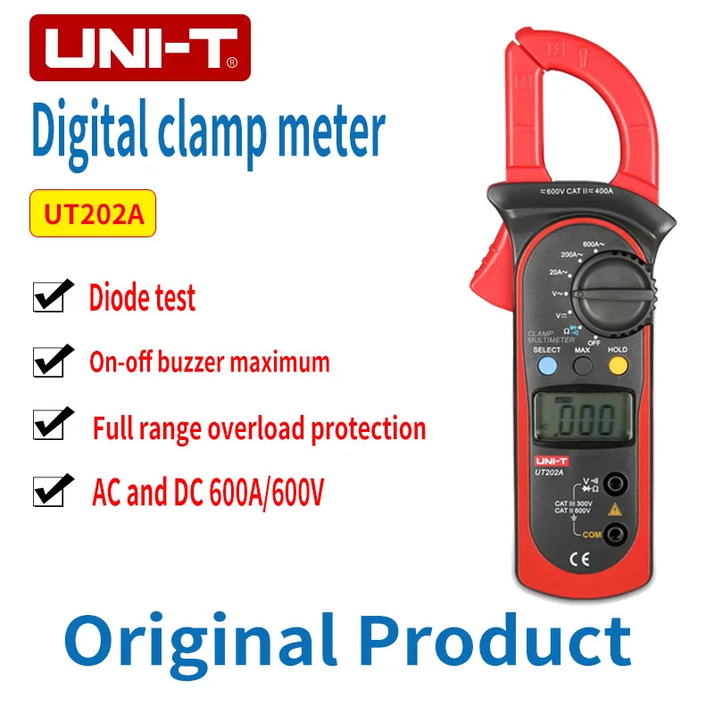 UNI-T UT202A 400-600A многофункциональный электрик зажим мультиметр цифровой зажим полностью автоматический Высокой точности
