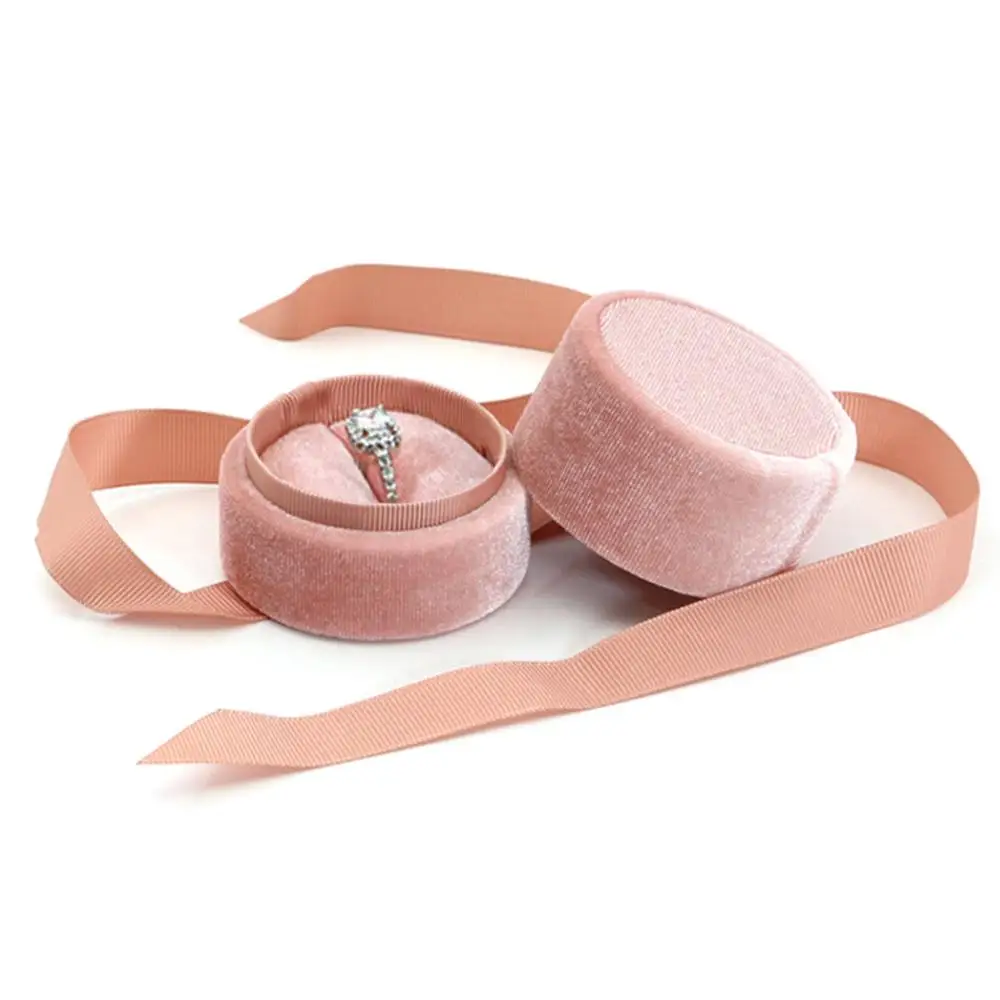 Круглый бант свадебное обручальное кольцо серьги дисплей чехол креативная лента
