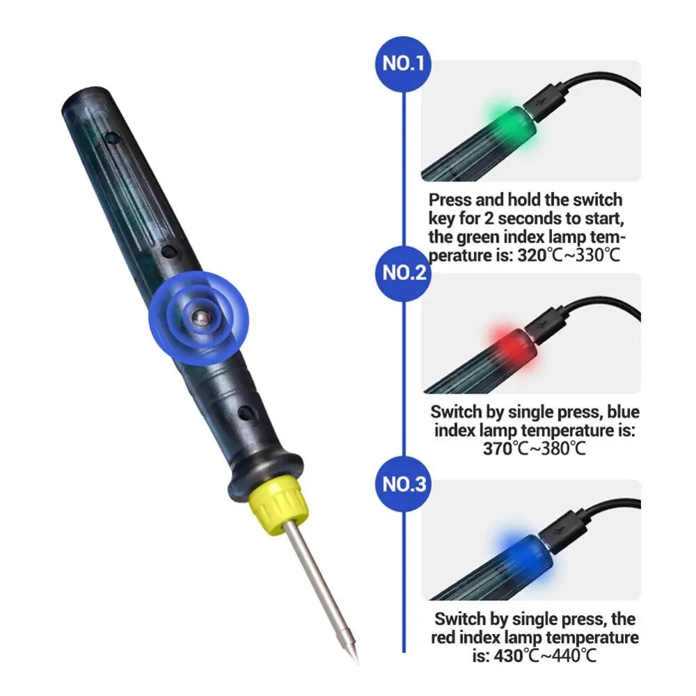 Новый Электрический паяльник 5 в 8 Вт с питанием от USB ручка сварочный пистолет