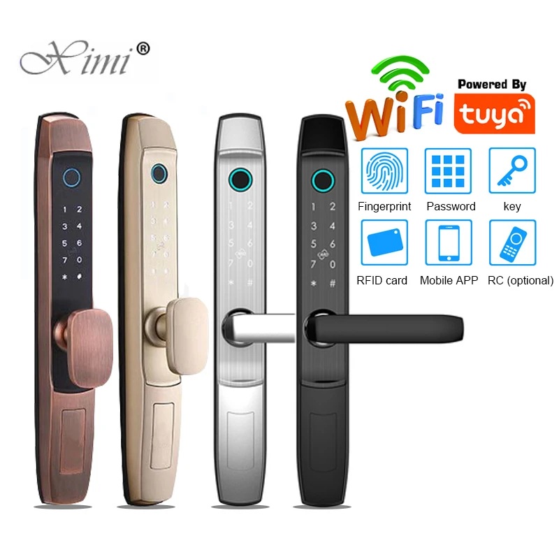 

Tuya Biometric Fingerprint Lock, Security Intelligent Smart Lock With WiFi APP Password RFID Door Lock