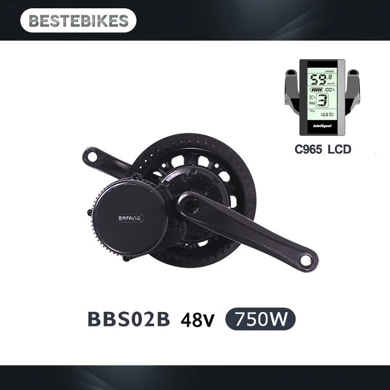 750W C965 LCD 46T Bafang двигатель BBSHD BBS01 BBS02 BBS03 двигатель среднего привода 48 В/750 Вт/1000 Вт 36 в 250 Вт/350 Вт/500 Вт Электрический велосипед Ebike набор для преобразования - Цвет: 750W C965 LCD 46T