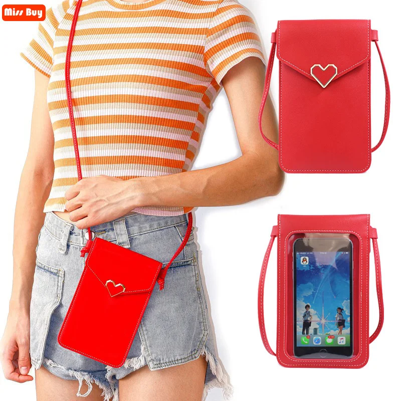 Universal Touch Screen Mobile Phone Bag For Samsung/iPhone/Huawei/HTC/LG Wallet Case Outdoor Shoulder Bags Cover Handbag Pouch