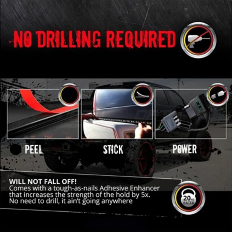 

22W 49" Flexible LED Car Truck Tailgate Light Bar Red and White 12V 72LED Running/Brake/Reverse/Signal/Rear Strip Light Lamp