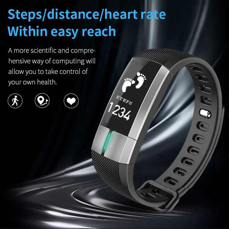 Смарт-браслет ECG с пульсометром спортивные часы водонепроницаемым OLED дисплеем ip67