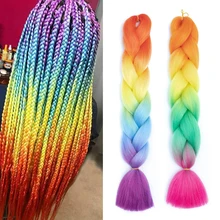 Dream Like New Color Jumbo Hair Kanekalon Braids 24inch Synthetic Braiding Hair Extensions Pre Stretched Fake Hair For Braids