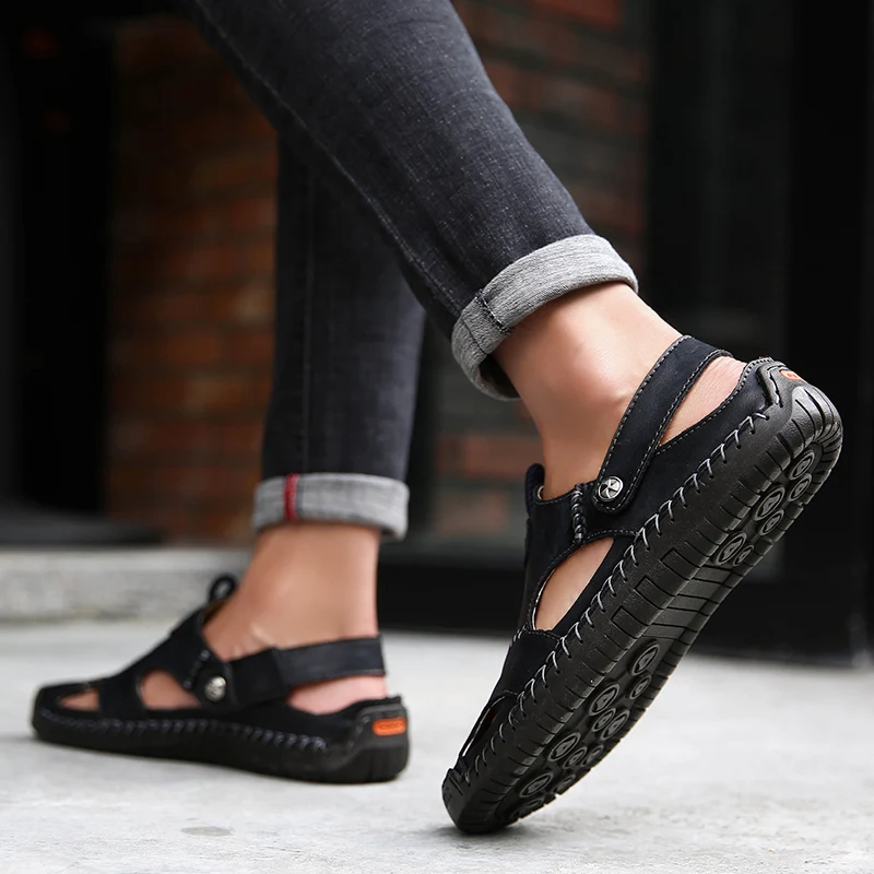 Новинка повседневные летние пляжные мужские сандалии итальянские босоножки для