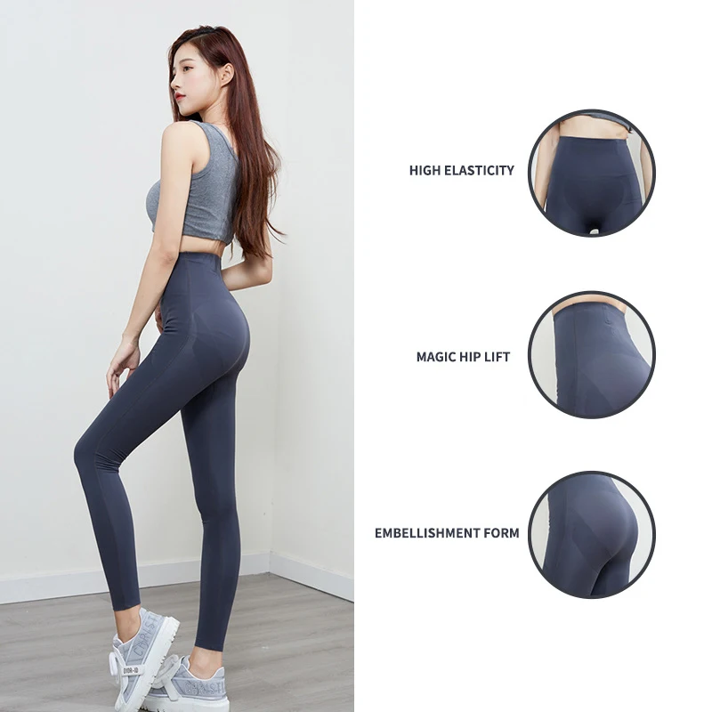 

Yoga Pants Women's Outer Wear Thin Spring and Autumn Tight Barbie Leggings Card Belly Contracting Hip Lifting 5DSuspension Pants