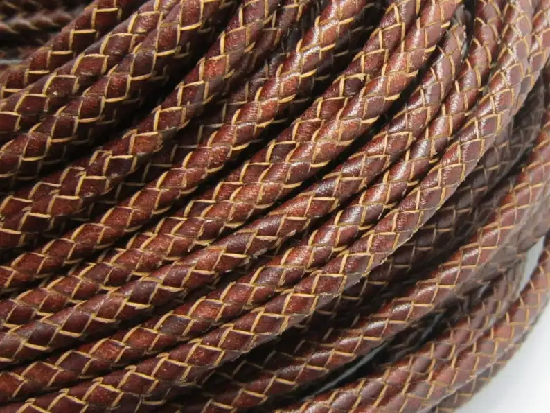5 мм круглый кожаный шнур плетеные Проблемные кожаные полоски|Ювелирная