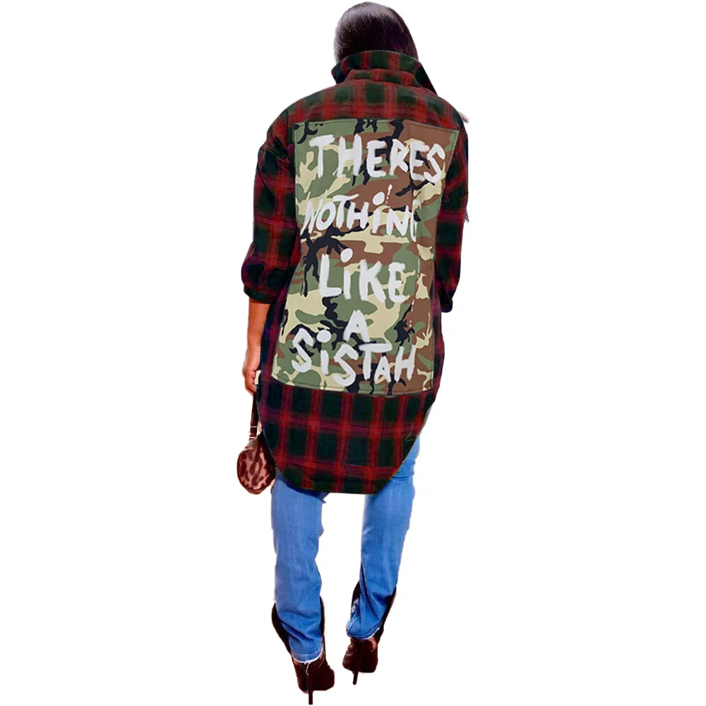 Adogirl 2020 весенние повседневные женские рубашки с клетчатым принтом длинным