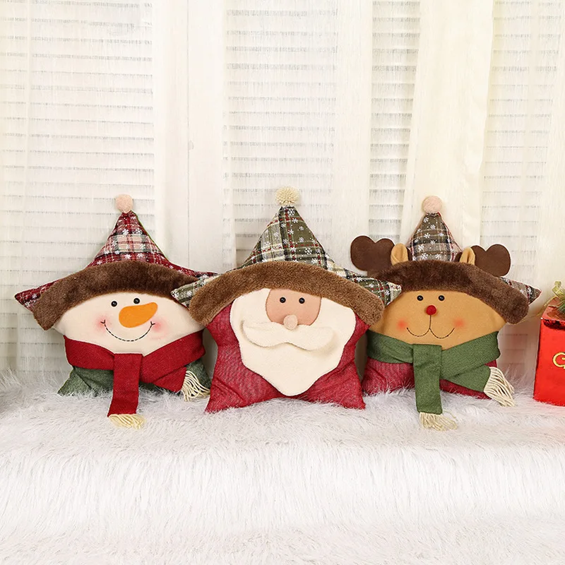 

Рождественская Подушка Наволочка диван Рождественский Декор Рождественская звезда на широкой полоске пледы тела Подушка диванная подушка...