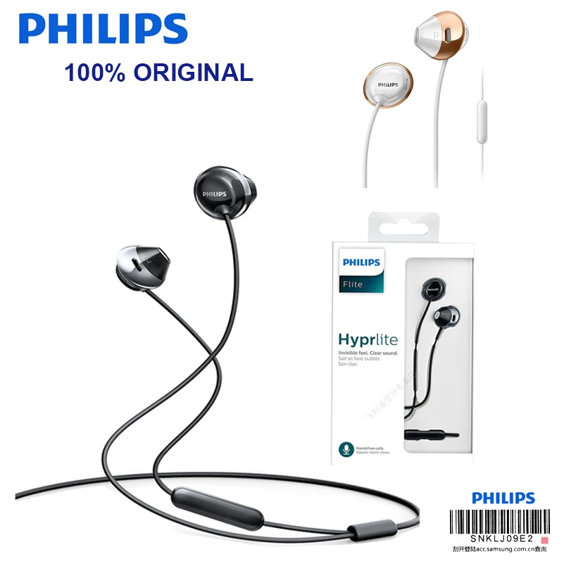 Philips SHE4205 оригинальные проводные наушники вкладыши спортивные микрофон для Galaxy 8