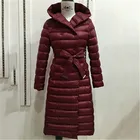 Женский пуховик с капюшоном Gowyimmes, белый приталенный пуховик средней длины, большой размер, на осень и зиму, светильник, P608, 2019