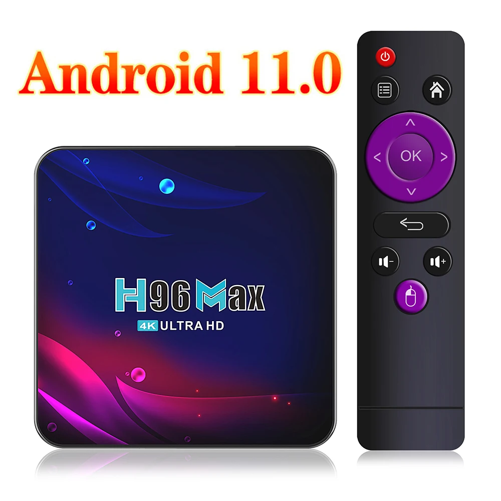 Приставка Смарт-ТВ H96 Max V11 4 + 64 ГБ Android 11 0 Bluetooth | Электроника