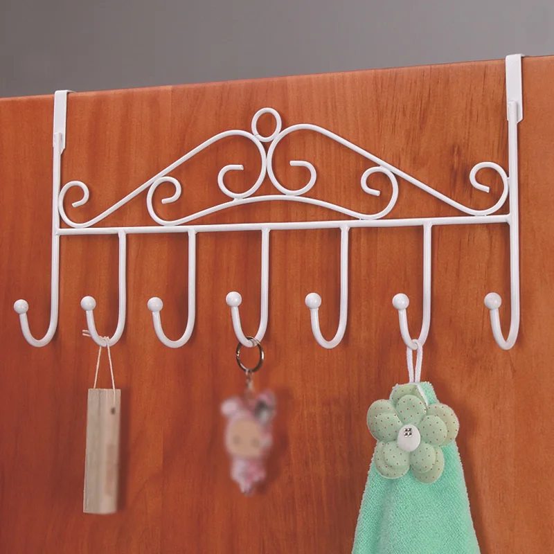 

Hot Sale Door Hanging Hook Punch Free Door Hanger Hats Bags Holder Tie Scarf Key Hook Iron Wall Hanger