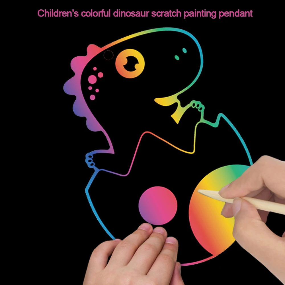 Новинка мультяшный динозавр красочные наклейки на царапины игрушки красочная