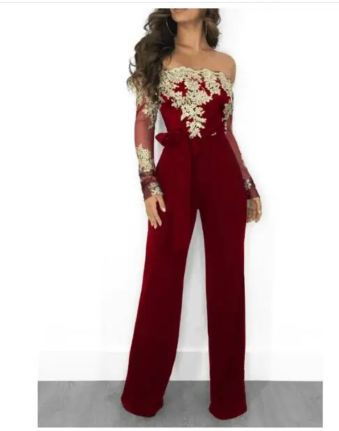 Модные женские комбинезоны кружевные Широкие штаны сексуальные рубашки с