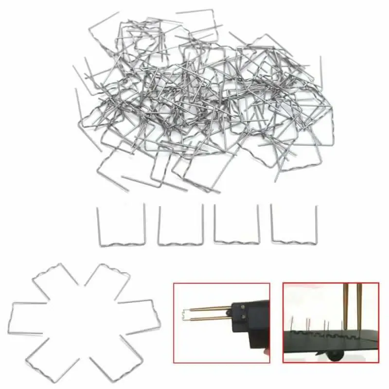 

Hot Flat Staples Staples 0.6mm 100pcs Bumper Flat Pre-Cut Stainless Steel