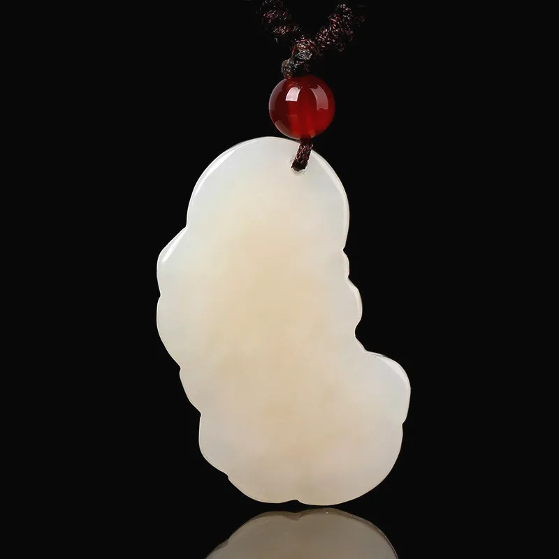 Натуральный китайский сорта хотанской (Hetian) белого нефрита сусальным золотом