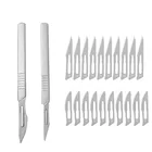 10 шт., хирургические Скальпели из углеродистой стали с ручкой, скальпель, ремонт печатных плат, хирургический нож для животных