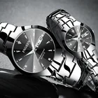 Часы FNGEEN рождественские для пар, роскошные женские часы из нержавеющей стали, водонепроницаемые кварцевые наручные часы для влюбленных, Relogio Feminino saati