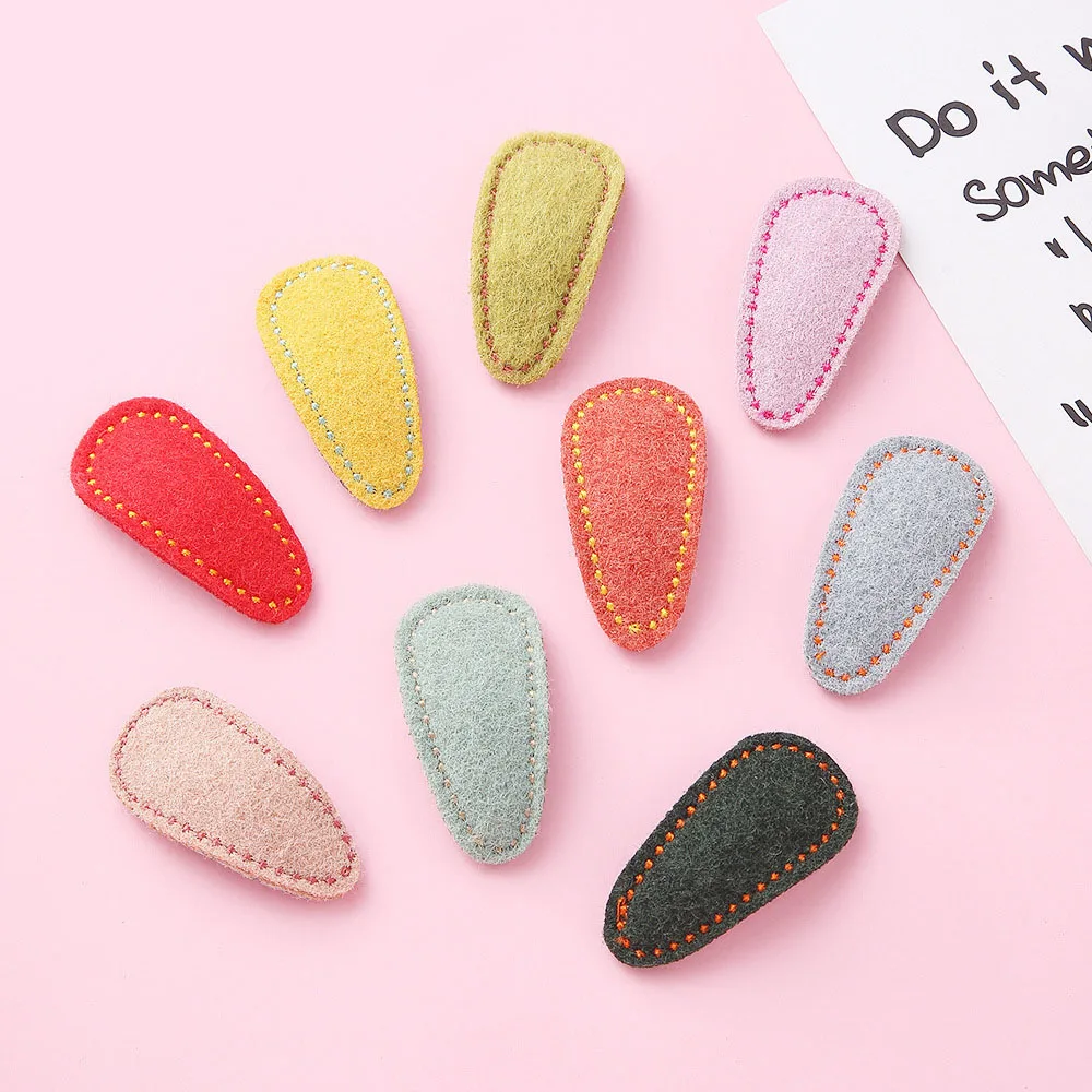

Simple Girl Hair Accessories Hairpin Solid Color DIY Fabric Bangs Clip Cute Children's Hairpin Side Clip