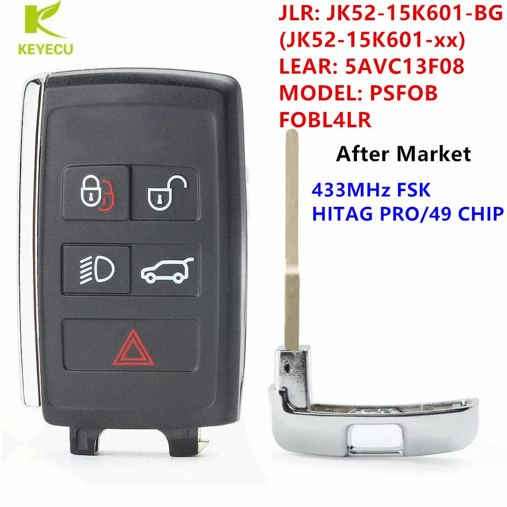 Фото Сменный ключ KEYECU без ключа JK52-15K601-BG или OEM, умный дистанционный брелок 434 МГц для Land Rover Range Rover 2018-2024 KOBJXF18A №2