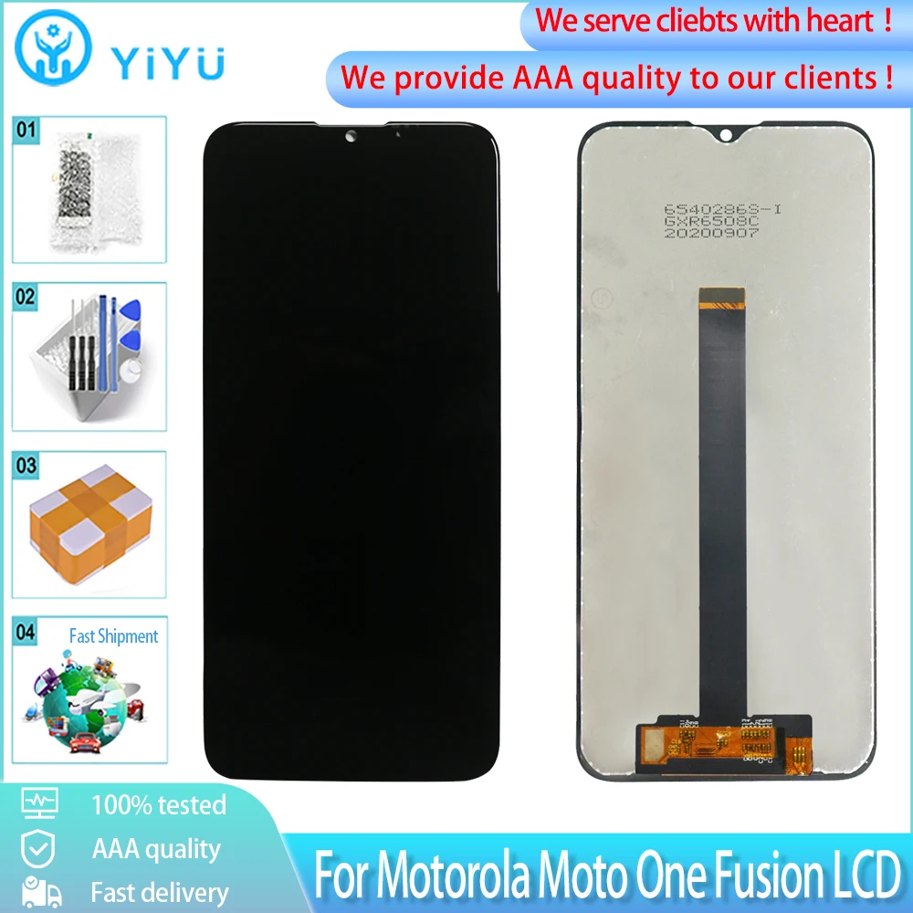 ЖК-дисплей 6 5 дюйма 720*1600 пикселей для Motorola Moto One Fusion XT2073 XT2073-2 сенсорный экран