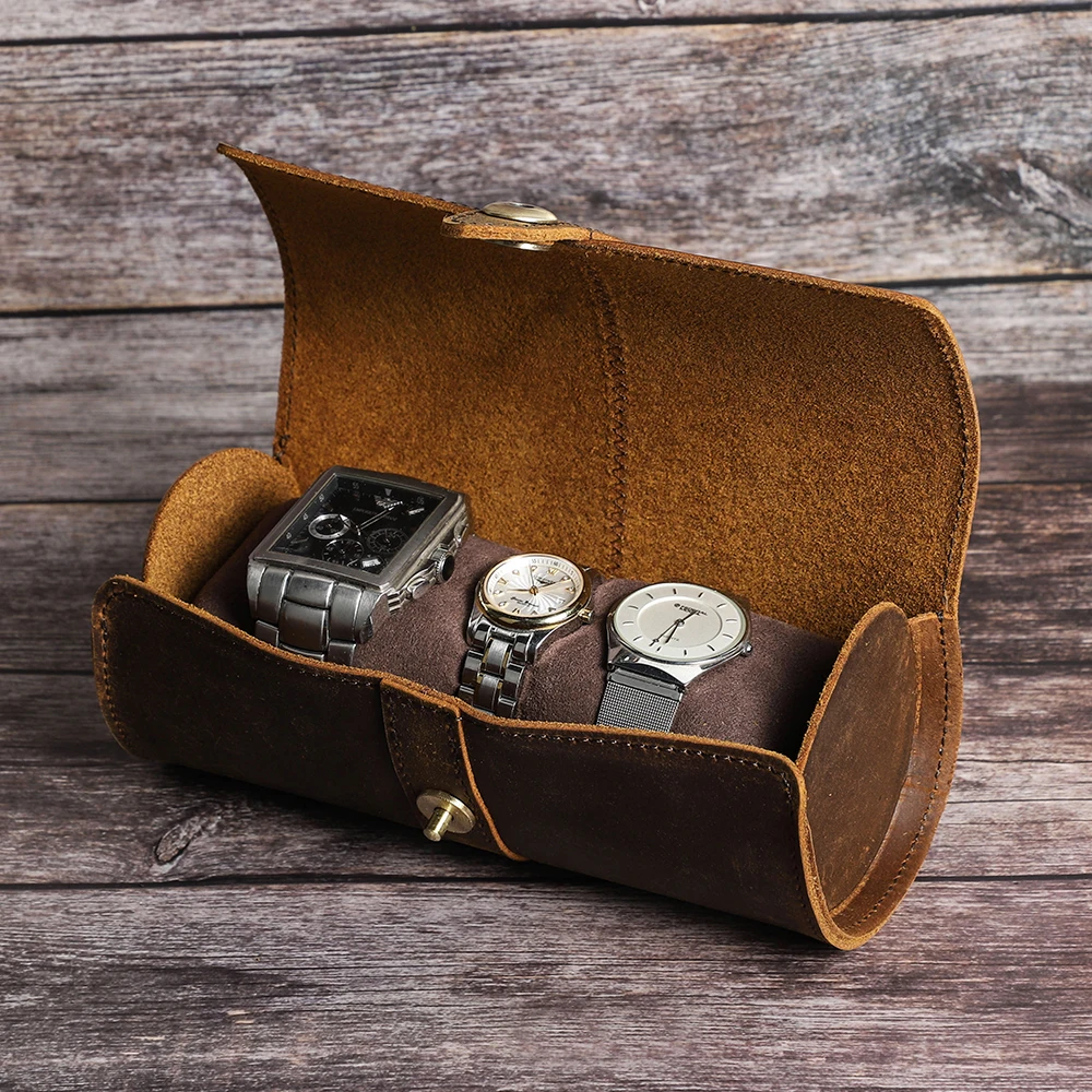 CONTACT'S FAMILY Watch Roll Travel чехол Портативный винтажный бокс для хранения часов из