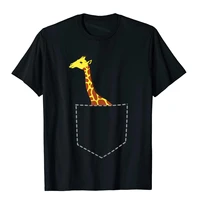 mens giraffe in pocket cool tall giraffe tall animal giraffe t shirt cotton mens t shirts summer tops t shirt high quality cool