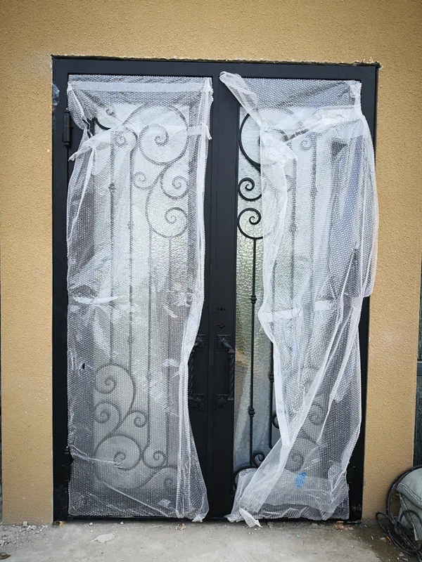 

Горячая Распродажа 2021, экспортные США, Австралия, кованая железная входная дверь, двойная дверь, стиль Hc-id108