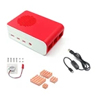 Комплект чехлов RELKA R65 для Raspberry Pi 4, корпус из АБС-пластика с подсветкой RGB LED Fan, красный белый корпус для Raspberry Pi 4