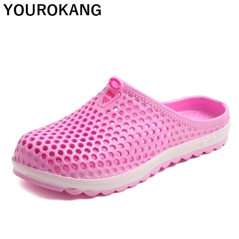 Шлепанцы женские легкие для сада и пляжа ажурные сандалии бассейна массажные