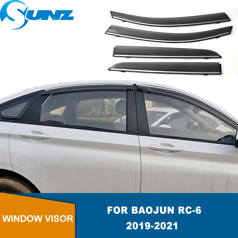 

Side Window Visors For SGMW RC-6 2019 2020 2021 Plastic Exterior Visor Vent Shades Window Sun Rain Guards SUNZ