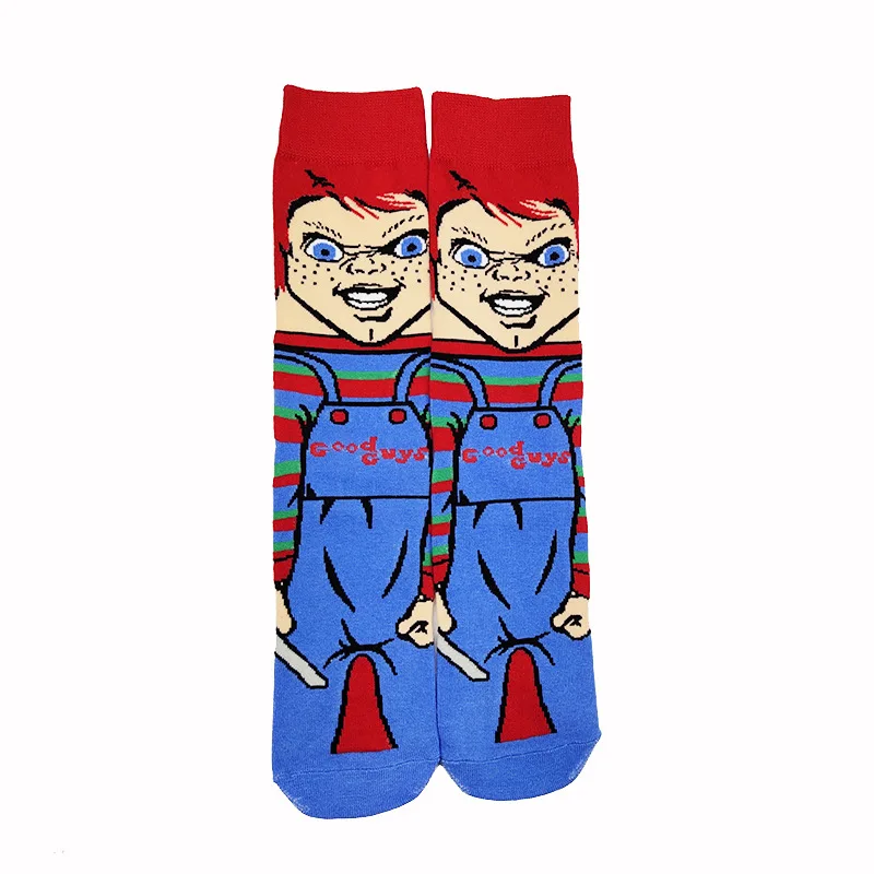 

20pair MD257 High Quality Cotton Socks Cartoon Pattern Long Tube Funny Happy Men Socks Novelty Skateboard Crew Casual Socks