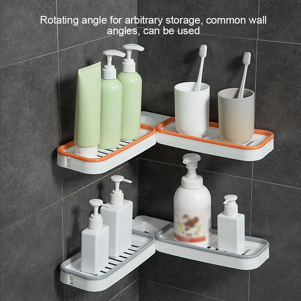 

Bathroom Corner Rack Wall-mounted 180° Rotatable Multifunctional Corner Shelf Bathroom Holder Organizer Shower Storage Rack